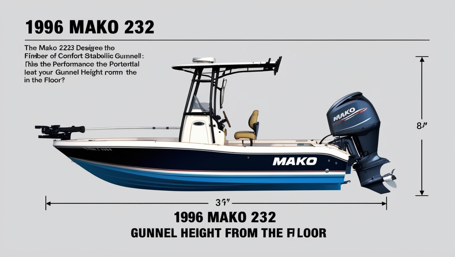 1996 Mako 232 Gunnel Height from the Floor