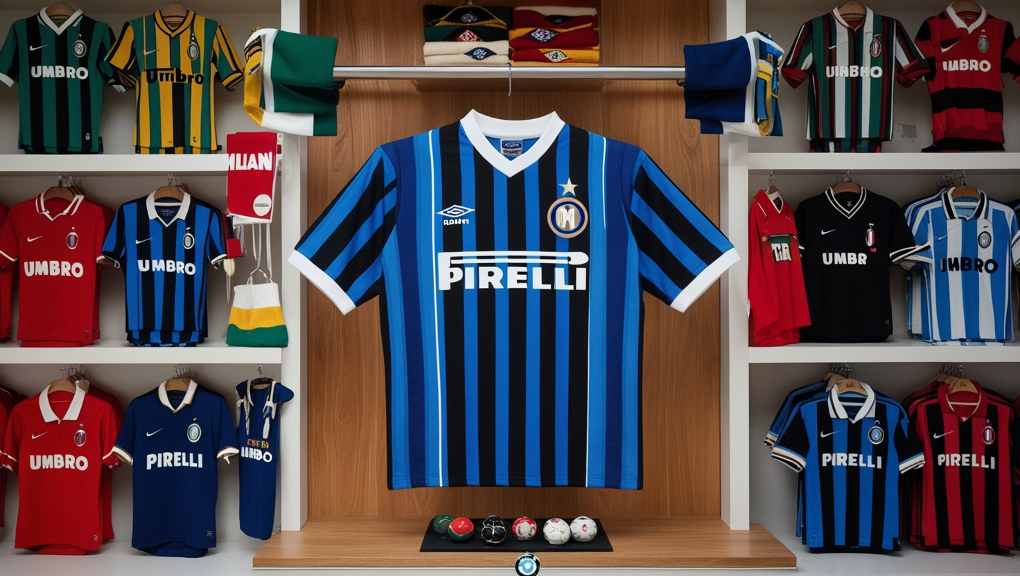 inter milan tee vintage football area umbro pirelli